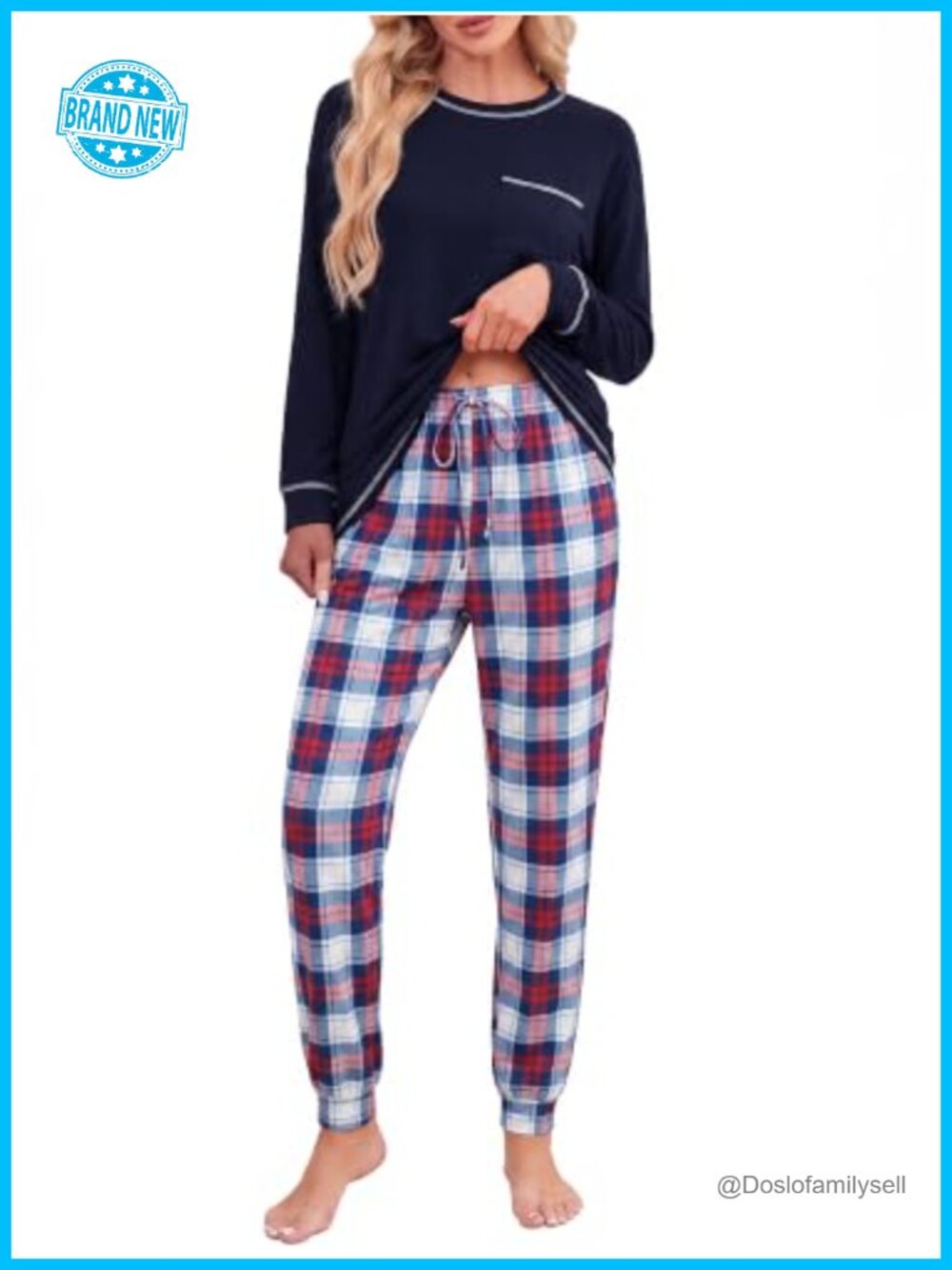 Womens Pajama Set 2 Piece Long Sleeve Loungewear Sleepwear